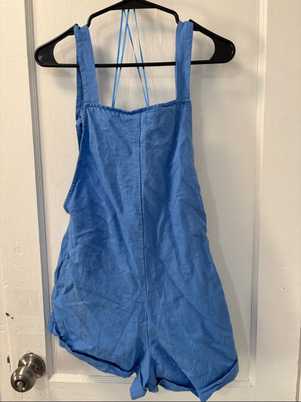 Zara Light Blue Romper with Wide Straps